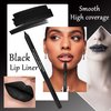 Black Matte Liquid Lipstick Set,Waterproof Smudge Proof Black Lip Liner and Lipstick Set for Women,Velvet Long Lasting Non-stick Cup Lip Gloss Stain Set for Halloween Cosplay Goth Daily Lip Makeup