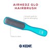 Kent AHGLO02 Airhedz Glo Blue Half Round Narrow Detangling Hair Brush - 9 Row Ionic Anti Static Non Scratch Long Nylon Bristle Great for Detangling and Smoothing Medium to Long Length Hair