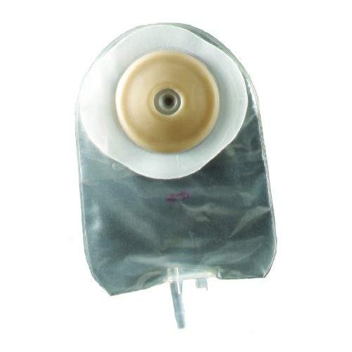 ConvaTec 175796 ActiveLife One-Piece Convex Urostomy Pouch with Pre-Cut Durahesive Skin Barrier, Fold Over Tap, 8" Pouch, Transparent, 1-1/4" Stoma Opening, Pack of 5