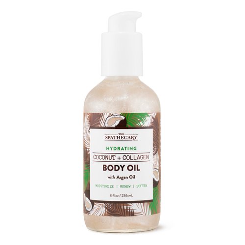 THE SPATHECARY Hydrating Body Oil Coconut & Collagen with Argan Oil, Cruelty-Free, Nourishing, Spa-Like Treatment to Moisturize Renew & Soften, 8 oz.