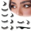 10 Pcs Self Adhesive Eyelashes, Reusable False Eyelashes Natural Look, Waterproof, No Glue Needed! Gift for Beginners (Mixed)