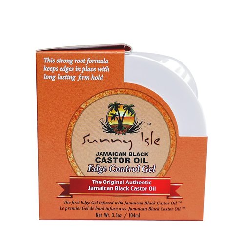 Sunny Isle Jamaican Black Castor Oil Edge Control Gel 3.5oz, Adds Moisture & Shine to Hair, Conditioning Extra Hold Control, Smoother & Clear Styling Edge and Frizz Tamer
