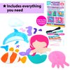 KRAFUN Mermaid Sea Animals Beginner Sewing Kit for Kids Art & Craft kit, Includes 5 Soft Plush Dolls, Instructions & Felt Materials for Learn to Sew, Embroidery Skills, Gift for Girls Educational