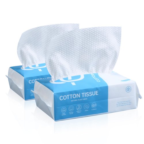 Disposable Face Towels XL, 120 Count Cotton Face Cloths Towelettes, Daily Facial Tissues for Sensitive Skin, Makeup Removing, Facial Cleansing, Nursing, Travel,10"×12"