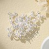 Latious Bride Wedding Flower Hair Comb Silver Pearl Bridal Hair Clip Crystal Hair Piece Sparkly Hair Accessories for Women and Girls