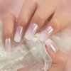 Elevenail Medium Long Press on Nails Square Pink White Gradient False Nails Full Cover Fake Nails Faux Ongles Daily DIY Manicure Christmas Nail Art Tips