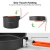 Odoland Camping Cookware Mess Kit, Non-Stick Lightweight Camping Pot and Fry Pan Set with Mesh Bag for Camping, Backpacking, Outdoor Cooking and Picnic, for 3-4 People