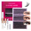 Ocean Pearl Lash Clusters 320PCS 11-20mm Lash Extension Kit 30D+40D+60D Eyelash Extension Kit Individual Lashes Thick Eyelash Clusters Lashes Clusters with Eyelashes Bond+Seal+Adhesive+Tweezer-60D