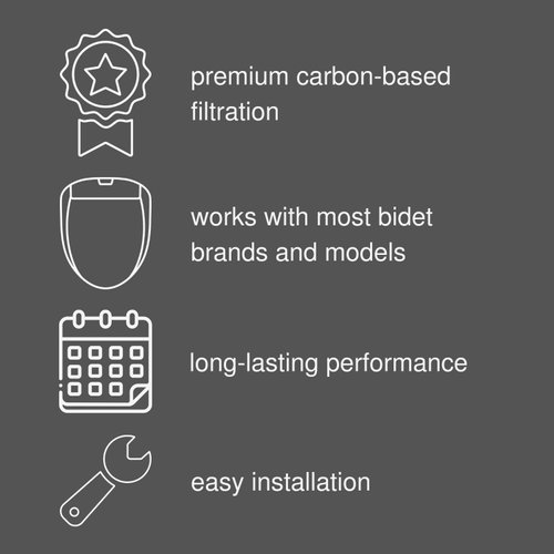 Brondell SWF44 Swash Bidet Filter, Premium Carbon Water Filtration System for Electric Bidet Toilet Seats, Lasts Up to 6 Months