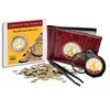 Zaioo World Coin Collectors Starter Kit ♥ 24 Coins from All Over The World + Coin Album + Magnifying Lens + Coin Tweezers Coins of The World Bundle
