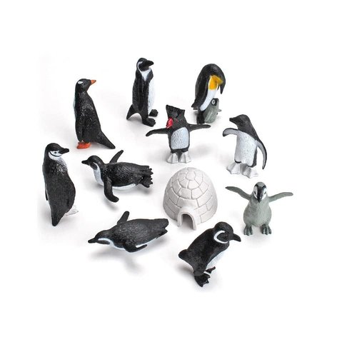 Ai-Fun 11PCS Penguin Igloo Figurine Toys Realistic Ocean Tiny Animal Model Polar Animal Figures Set
