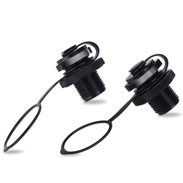 VGEBY Inflatable Boat Air Valve, 2Pcs 0ne-Way Inflation Boat Spiral Air Plugs for Raft Kayak Pool Boat Airbeds Kayak Replacement Parts