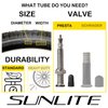 Sunlite Presta Valve Bicycle Tubes, 26 x 1.90-2.35" / 32mm Valve