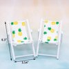 AUEAR, 3 Pcs 1:12 Scale Miniature Foldable Chair Accessory Deck Chair for Decoration (Style A)