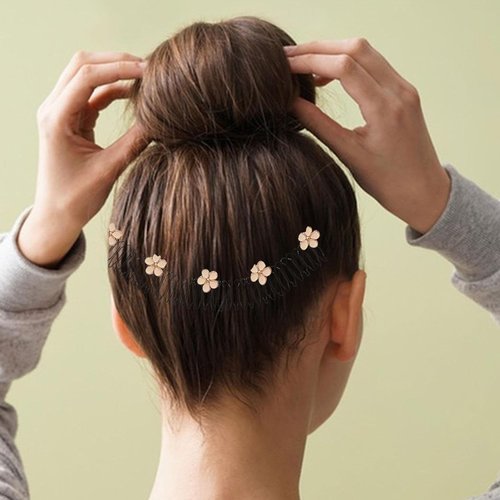 U Shape Hair Finishing Fixer Comb, Stretchable Invisible Flower Hair Clip, Flower Comb for Short Hair Styling Tools Hair, U Pin Hair Clips Hair band Accessories