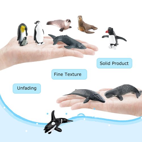 QuarenDen Arctic Animals Toys, Polar Animals Toy, 21PCS, Model Scenery Kit, Antarctic Animals Figurines for Kids Cake Toppers Christmas Birthday Toy Gift