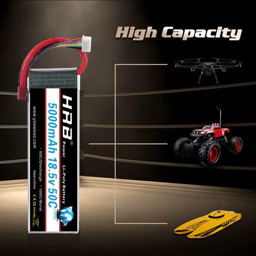 HRB 5S Lipo Battery 18.5V 5000mAh 50C with Deans T Plug RC Lipo Battery Compatible with RC Helicopter Airplane Car Boat Truck