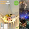 Stuffed Animal Hammock with 13LEDs Star Lights, 47in Toy Storage Macrame Hammock, Hanging Toy Net for Kids Bedroom Doll Room Corner Organizer, Battery Powered Toy Hammock with Remote(Star, L)