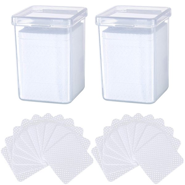 400 Pieces Nail Art Polish Wipes Eyelash Glue Cleaner Glue Wiping Cloth Non-woven Fabric Wipes Removal Tool for Eyelash Extension Glue and Nail Polish Bottle