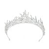 CanB Bride Flower Crowns and Tiaras Baroque Crystal Crown Bridal Tiara Wedding Hair Accesories Princess Pearl Hairband (Sliver) (Sliver) (Sliver)