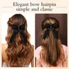 Giantree 2 Pcs Black Lace Hair Bow Clips for Women, Cute Lace Hair Bows Clips with Long Tail Ribbon for Wedding Halloween Gothic Dress Decor Accessories Gift