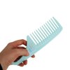 Cinnamon-roll Blue Wide Tooth Comb - Polypropylene, Detangling Shower Combs with Hook for Women|7.7 x 2.3 inches