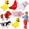 6 Pcs Walking Animal Balloons for Kids,Farm Animal Balloons,Walking Farm Animal Foil Mylar Balloon,Farm Birthday Decorations for Farm Theme Party Supplies (Animal)