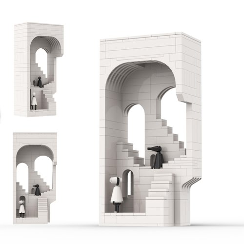 LUXEBLOCKS Adult Art Bricks Set- an Artistic Shape of The Building Blocks Set Artworks Decor, Pure White Art Toy-207pcs Compatible for Lego Bricks, Great Present of Brick Set Art Decoration for Lady.