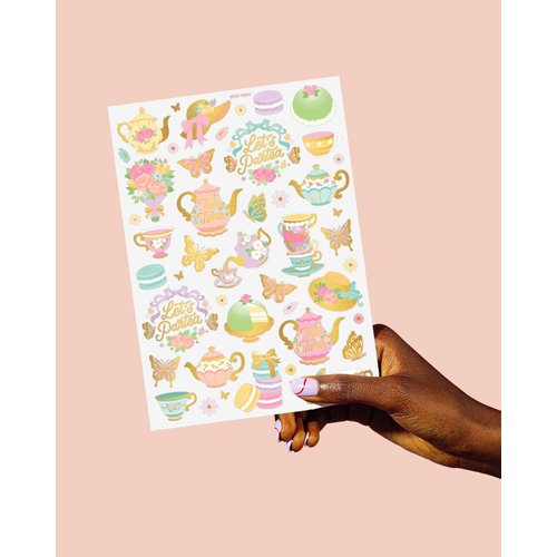 xo, Fetti Tea Party Temporary Tattoos - 48 Glitter Styles | Partea Birthday Party Supplies, Tea Kettle, Cupcakes, Butterfly Arts and Crafts, Easter, Mother's Day