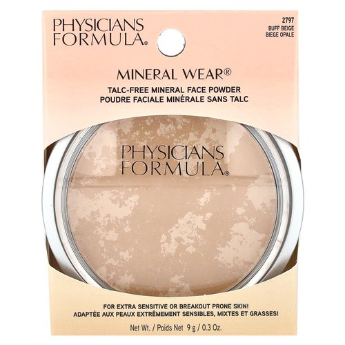 Physicians Formula Mineral Wear Talc-Free Mineral Face Powder Buff Beige | Dermatologist Tested, Clinicially Tested