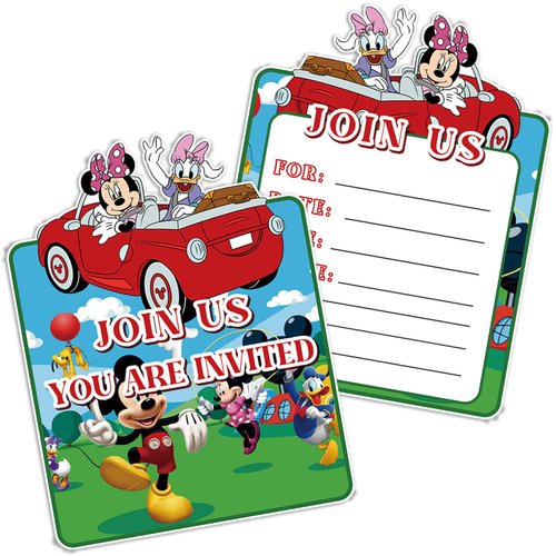 DoMiDoLa 20Pack Mickey Birthday Party Decoration Mickey Theme invitation card for Kids Birthday Party Supplies (20Mickey)