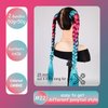 Kids Ponytail Extension With Hair Tie, Red Teal Mermaid Ponytail Extension, Crazy Hair Day, Colored Hair Extensions for Kids, Festival Hair, Rave Hair, Ombre Ponytail 2 Packs 25 inch