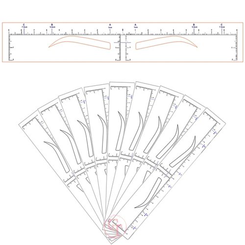 30pcs Eyebrow Shaping Stencils Disposable Eyebrow Ruler Sticker Brow Template Permanent Makeup Measuring Tools (Brow Shape A)