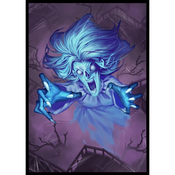 MTG Card Sleeves 100CT (Duskmourn Ghost), Matte Art Card Sleeves, Matte Back & Clear Front, 66x92mm