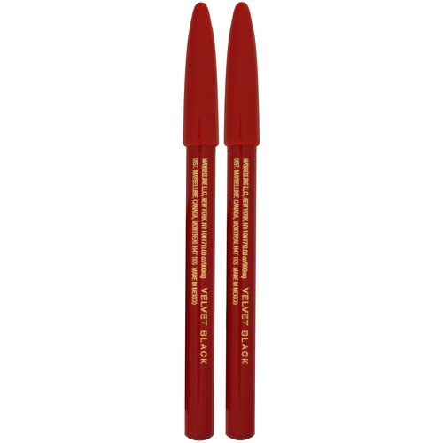 Maybelline New York Makeup Expert Wear Twin Eyebrow Pencils and Eyeliner Pencils, Velvet Black Shade, 2 Count (Pack of 1)