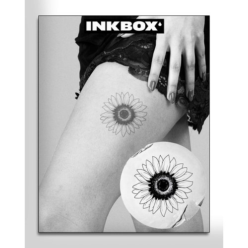 Inkbox Temporary Tattoos, Semi-Permanent Tattoo, One Premium Easy Long Lasting, Water-Resistant Temp Tattoo with For Now Ink - Lasts 1-2 Weeks, Flower Tattoo, 4 x 4 in, Sun Seeker