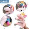 Hopearl Plush Unicorn Hand Puppet with Open Movable Mouth for Imaginative Play, Role Play, Interactive Toy for Storytelling Teaching Puppet Theater, Birthday Gifts for Kids Girls, Pink, 12''