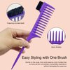 4pcs Hair Styling Comb Set for Men and Women: Wide Tooth & Straightening Combs for Styling, Parting & Braiding