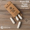 Gaia Guy Silk Dental Floss Refill | Unflavored Natural Silk | 4 spools x 33yds | Compostable, Sustainable & Biodegradable Silk Flossing Thread & Eco-Friendly Packaging