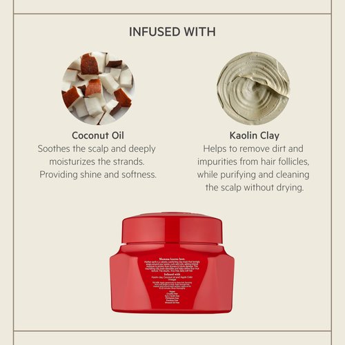 TPH BY TARAJI Mother Earth Defining Deep Conditioning Clay Hair Mask with Coconut Oil, Apple Cider Vinegar & Kaolin Clay| For Coily, Curly & Wavy Hair | Sulfate Free| For Women & Men, 8 fl. oz