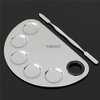 Yimart® Stainless Steel Makeup Palette Cosmetic Five Holes Mixing Pallete Spatula