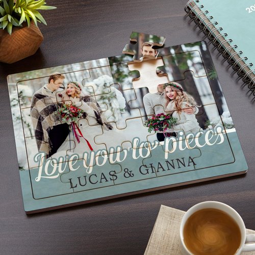 Let’s Make Memories Personalized Love You to Pieces Wooden Puzzle - Valentine’s Day
