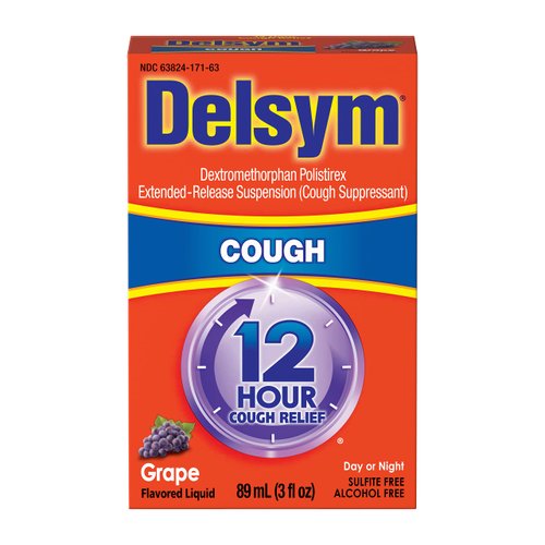 Delsym Cough Suppressant Liquid, 3 Ounce (Grape, Adult), 3 Fl Oz