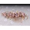 Hair Side Combs Bride Wedding Hair Comb Flowers Pearl Bridesmaids Hair Piece Accessories Vintage Bridal Hair Clips for Women and Girls (Pink)