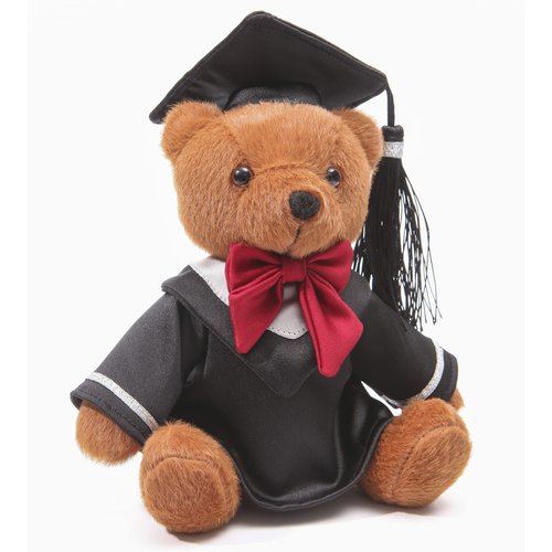 Plush Graduation Bear Doll, Stuffed Animal Plushie Pillow Doll, Soft Fluffy Friend Hugging Toy - Present for School Year (Bear)