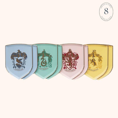 Bonjour Fete Hogwarts™ House Pride Small Paper Plates, Harry Potter Party Table Decor | Appetizer Plates, Harry Potter Merchandise, Party Plates for Holiday, Birthday Decoration - Pack of 8, 7" D