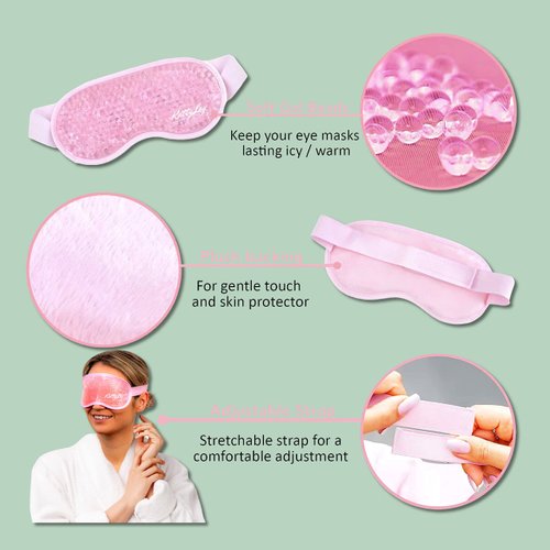 Katty Loy - Gel Eye Mask - Luxury Cooling Eye Mask for Hot Cold Therapy - Reusable Gel Mask Soothes Puffy Eyes & Dark Circles - Cold Eye Mask Relives Headaches, Migraines & Sinus Pain (1 Supplied)