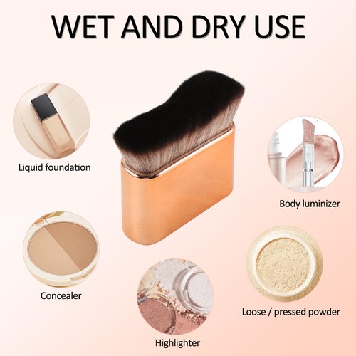Orybot Self Tan Brush-Kabuki Brush for Body,Sunscreen Tanning Brush,Blusher,Shadow,Powder,Bronzer and Foundation Self Tanner Brush,Makeup Brushes for Face and Body(Rose Gold)