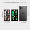 Luminous Christmas Temporary Tattoos for Party Decorations, Glow Christmas Stocking Stuffers for Kids Party Favors Supplies, Xmas Holiday Stickers Gifts for Kids Boys Girls - 10 Sheets