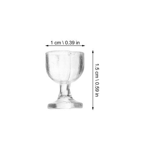 LOGOFUN 40 Pcs Dollhouse Miniature Wine Glasses 1:12 Scale Drink Cups Round Bottom Glasses Kitchen Accessories Decorations